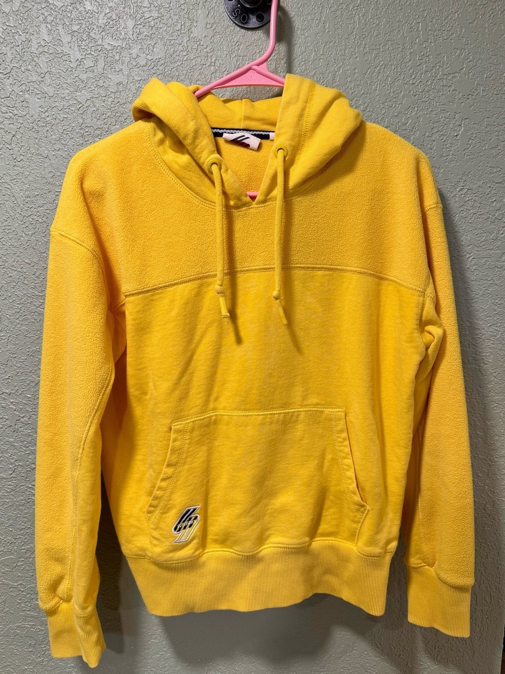 Superdry Yellow Hooded Sweatshirt with Kangaroo Pocket